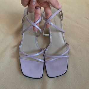 Y2K square toe kitten heel cross strappy sandals